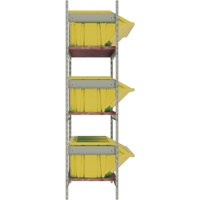 Wide Span Shelving with Jumbo Plastic Bins, Steel, Boltless, 800 lbs. Capacity, 66" W x 60" H x 18" D Par Equipment