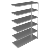 Shelving Unit, Galvanized Steel, Slotted Angle, 275 lbs. Capacity, 48" W x 72" H x 18" D Par Equipment