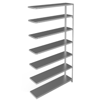 Shelving Unit, Galvanized Steel, Slotted Angle, 300 lbs. Capacity, 48" W x 84" H x 12" D Par Equipment
