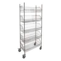 Wire Basket Shelving Cart, 5 Tiers, 48" W x 80" H x 24" D Par Equipment