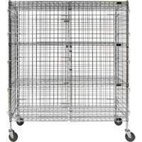 Security Cart, Chrome Plated, 60" x 69" x 24", 500 lbs. Capacity Par Equipment