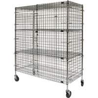 Security Cart, Chrome Plated, 60" x 69" x 24", 500 lbs. Capacity Par Equipment