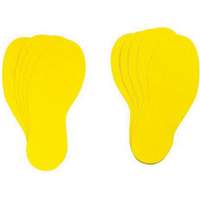 &eacute;tiquettes pour marquage des planchers, Empreinte de pas, 12" lo x 3,75" la, Jaune, Vinyle Par Equipment