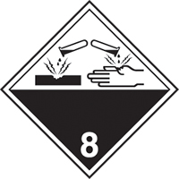 Corrosive Materials TDG Shipping Labels, 4" L x 4" W, Black on White SAG882 | Par Equipment