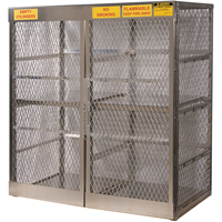 Aluminum LPG Cylinder Locker Storage, 16 Cylinder Capacity, 60" W x 32" D x 65" H, Silver SAI575 | Par Equipment