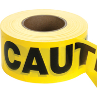 Barricade Tape, English, 3" W x 1000' L, 2 mils, Black on Yellow Par Equipment