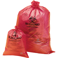 Sacs pour déchets à risque biologique - orange rouge, Biorisque, 19" lo x 14" la, 0,0317 mm, 200 /pqt SAM046 | Par Equipment