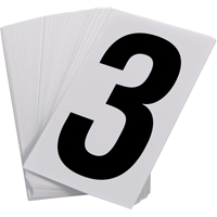 Pressure Sensitive Numbering, 3, 3-1/2" H, Black on White Par Equipment
