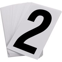 Pressure Sensitive Numbering, 2, 3-1/2" H, Black on White Par Equipment