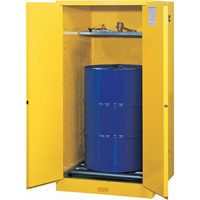 Sure-Grip<sup>®</sup> EX Vertical Drum Storage Cabinets, 55 US gal. Cap., Yellow SAQ046 | Par Equipment
