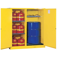 Sure-Grip<sup>®</sup> EX Double-Duty Safety Cabinets, 115 US gal. Cap., 13 Drums, Yellow SAQ053 | Par Equipment