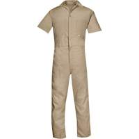 Short Sleeved Coveralls, Men's, Tan, Size Small Par Equipment