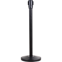 Free-Standing Crowd Control Barrier Receiver Post, 35" High, Black Par Equipment