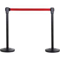 Free-Standing Crowd Control Barrier Receiver Post, 35" High, Black Par Equipment