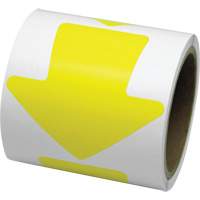 Coloured Floor Marking Decals, Arrow, 4" L x 4" W, Yellow, Vinyl Par Equipment
