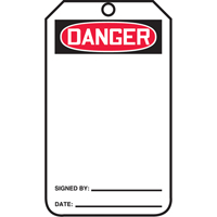 Safety Tags, Plastic, 3-3/8" W x 5-7/8" H, English SAT045 | Par Equipment
