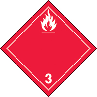 TDG Shipping Labels, Class 3, Flammable Liquids, Vinyl Par Equipment