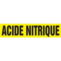 "Acid Nitrique" Pipe Marker, Self-Adhesive, 4" H x 24" W, Black on Yellow Par Equipment
