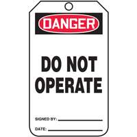 Safety Tags, Cardstock, 3-1/4" W x 5-3/4" H, English Par Equipment