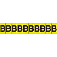 Individual Adhesive Letter Markers, B, 1" H, Black on Yellow SC744 | Par Equipment