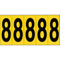 Individual Adhesive Number Markers, 8, 3-7/8" H, Black on Yellow SC849 | Par Equipment
