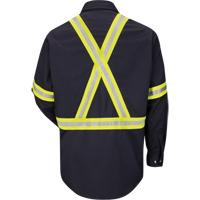 Work Shirt with CSA Reflective Trim, Cotton/Nylon, Medium, High Visibility Orange SDM131 | Par Equipment