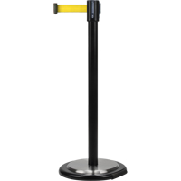 Barri&egrave;re sur pied pour le contr&ocirc;le des foules, Acier, 35" h, Ruban Jaune, Longueur du ruban 7' Par Equipment