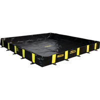 Rigid-Lock QuickBerm&reg;, 1075 US gal. Capacity, 12' W x 12' L x 12" H, Stake Wall Par Equipment