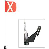 Tiges de s&eacute;curit&eacute; pour travaux l&eacute;gers Safety Whip, Fixation Fen&ecirc;tre, Hauteur 5', Orange Par Equipment