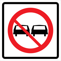 No Passing Roll-Up Traffic Sign, 29-1/2" x 29-1/2", Vinyl, Pictogram Par Equipment