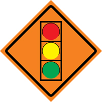Stop Light Roll-Up Traffic Sign, 29-1/2" x 29-1/2", Vinyl, Pictogram Par Equipment