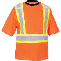 Safety T-Shirt, Polyester, Medium, High Visibility Orange Par Equipment