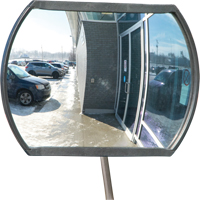 Roundtangular Convex Mirror with Telescopic Arm, 12" H x 18" W, Indoor/Outdoor SDP528 | Par Equipment