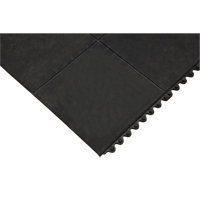 Tapis antifatigue, Lisse, 3' x 3' x 1/2", Noir, Caoutchouc naturel Par Equipment