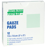 Gauze , Pad, 3" L x 3" W, Sterile, Medical Device Class 1 Par Equipment
