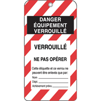 Lockout Tags, Plastic, 3" W x 5-3/4" H, French Par Equipment