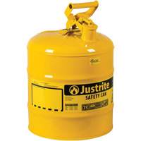 Safety Cans, Type I, Steel, 5 US gal., Yellow, FM Approved/UL/ULC Listed Par Equipment