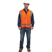 Veste de s&eacute;curit&eacute; pour la circulation, Orange haute visibilit&eacute;, Moyen, Polyester Par Equipment