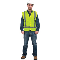 Veste de s&eacute;curit&eacute; pour la circulation, Jaune lime haute visibilit&eacute;, Grand, Polyester Par Equipment