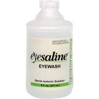 Bouteilles de solution saline pour douche oculaire, Bouteille Plein, 8 oz Par Equipment