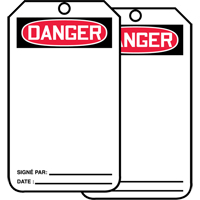 Safety Tags, Cardstock, 3-1/8" W x 5-7/8" H, French Par Equipment
