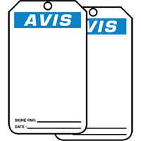 Safety Tags, Cardstock, 3-1/8" W x 5-7/8" H, French Par Equipment
