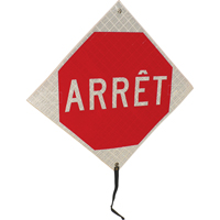 "Arrêt" Rolled-Up Traffic Sign, 24" x 24", Vinyl, French SED895 | Par Equipment