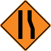 Tilt-Adjust Merge Left Roll-Up Construction Sign, 36" x 36", Vinyl, Pictogram Par Equipment