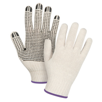 Lightweight Dotted String Knit Gloves, Poly/Cotton, Single Sided, 7 Gauge, X-Small Par Equipment