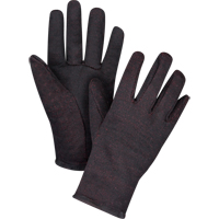 Jersey Gloves, Large, Brown, Red Fleece, Slip-On SEE949 | Par Equipment