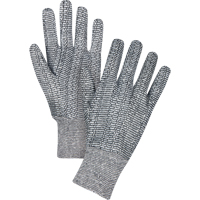 Jersey Gloves, Large, Salt & Pepper, Unlined, Knit Wrist SEE951 | Par Equipment