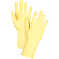 Gants jaune canari de premi&egrave;re qualit&eacute; r&eacute;sistants aux produits chimiques, Taille Grand/9, 12" lo, Latex de caoutchouc, Doublure en Ouat&eacute;e, 18 mils Par Equipment
