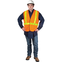 5-Point Tear-Away Traffic Safety Vest, High Visibility Orange, Large, Polyester, CSA Z96 Class 2 - Level 2 SEF098 | Par Equipment