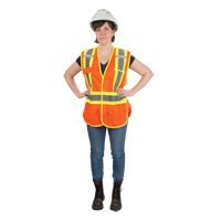 CSA Compliant High Visibility Surveyor Vest, High Visibility Orange, Large, Polyester, CSA Z96 Class 2 - Level 2 SEF102 | Par Equipment